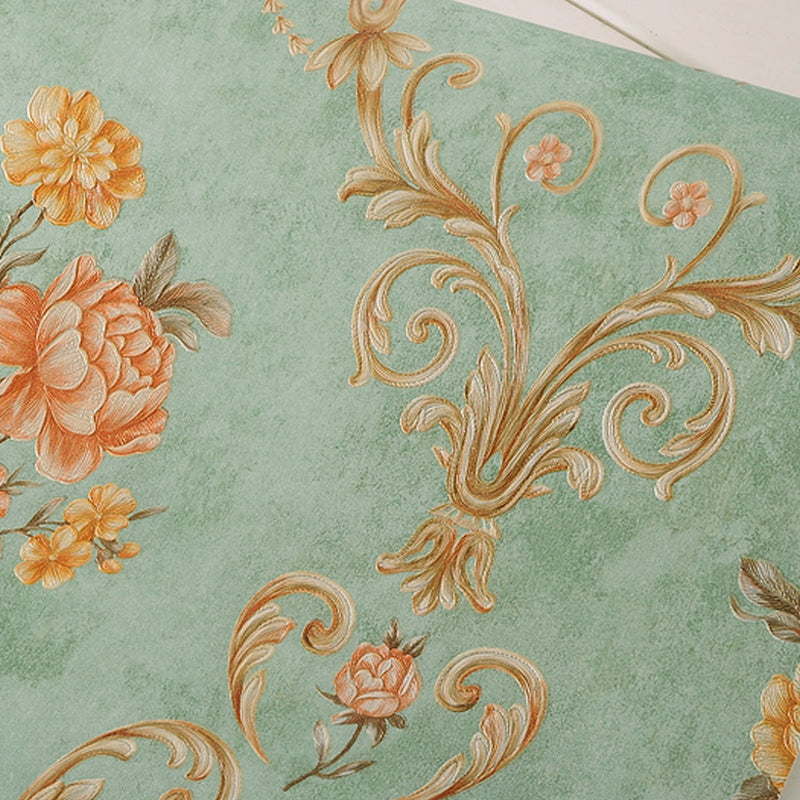 Enchanting Blossoming Peony Wallpaper for Bedroom, Pastel Color, 33' L x 20.5" W Clearhalo 'Country wall decor' 'Rustic' 'Wallpaper' Wall Decor' 1397098