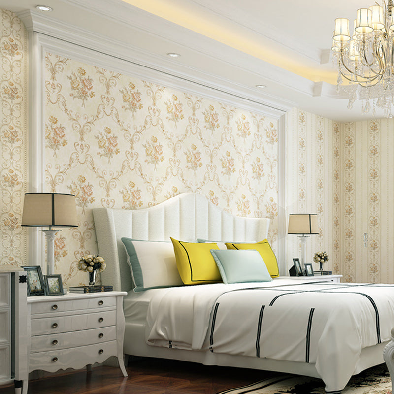 Enchanting Blossoming Peony Wallpaper for Bedroom, Pastel Color, 33' L x 20.5" W Clearhalo 'Country wall decor' 'Rustic' 'Wallpaper' Wall Decor' 1397101