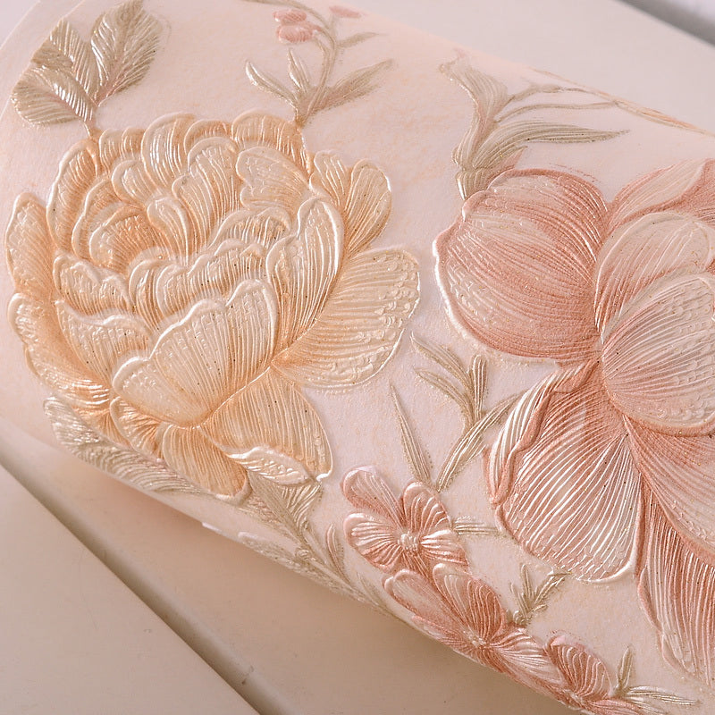 Enchanting Blossoming Peony Wallpaper for Bedroom, Pastel Color, 33' L x 20.5" W Clearhalo 'Country wall decor' 'Rustic' 'Wallpaper' Wall Decor' 1397102