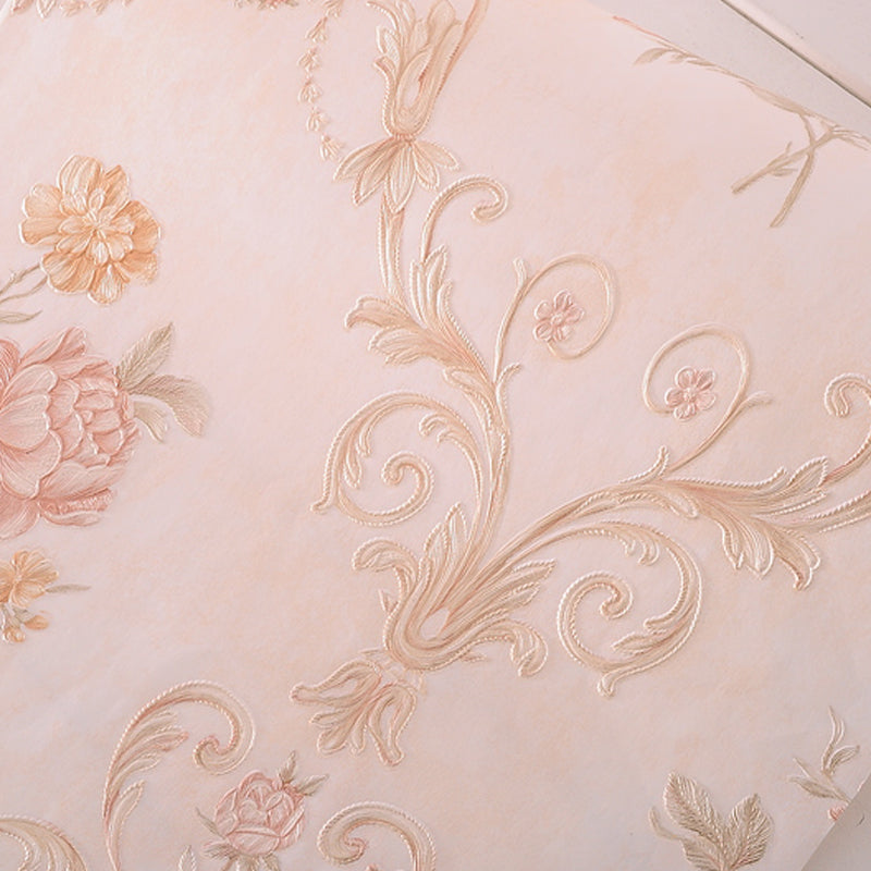 Enchanting Blossoming Peony Wallpaper for Bedroom, Pastel Color, 33' L x 20.5" W Clearhalo 'Country wall decor' 'Rustic' 'Wallpaper' Wall Decor' 1397103