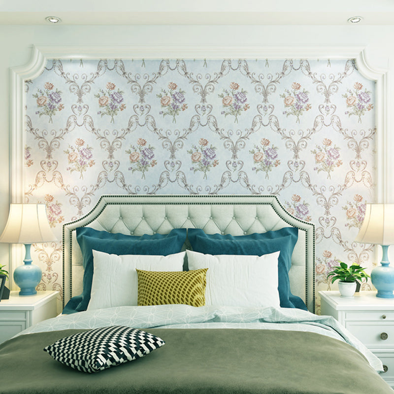 Enchanting Blossoming Peony Wallpaper for Bedroom, Pastel Color, 33' L x 20.5" W Light Purple Clearhalo 'Country wall decor' 'Rustic' 'Wallpaper' Wall Decor' 1397105