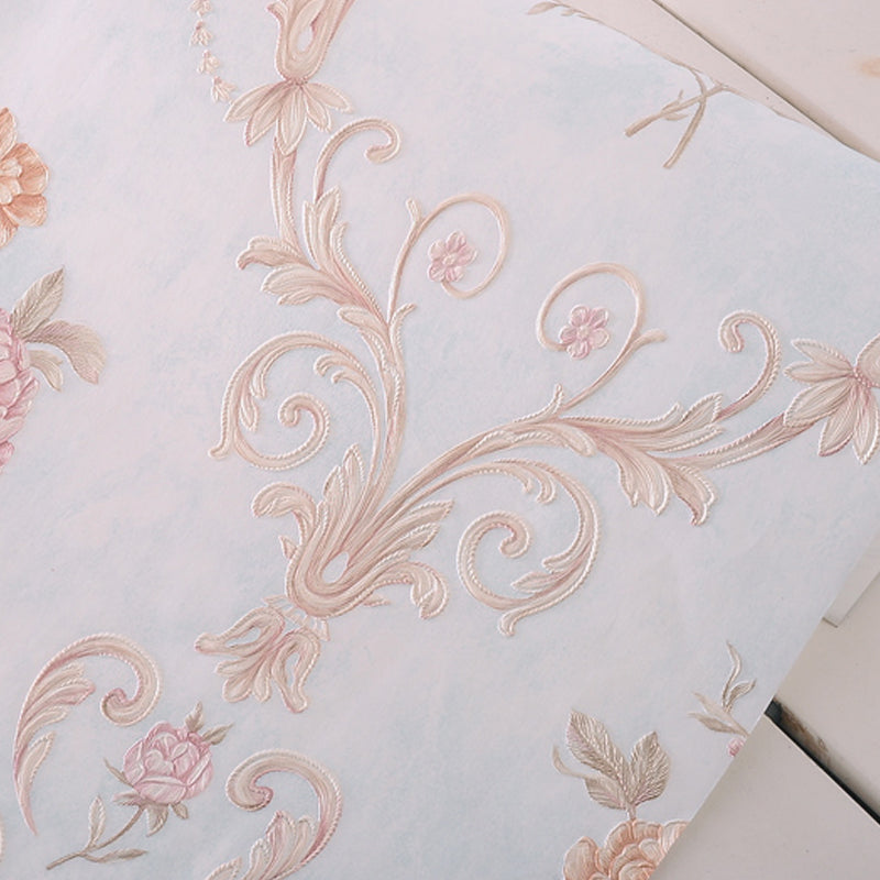 Enchanting Blossoming Peony Wallpaper for Bedroom, Pastel Color, 33' L x 20.5" W Clearhalo 'Country wall decor' 'Rustic' 'Wallpaper' Wall Decor' 1397113