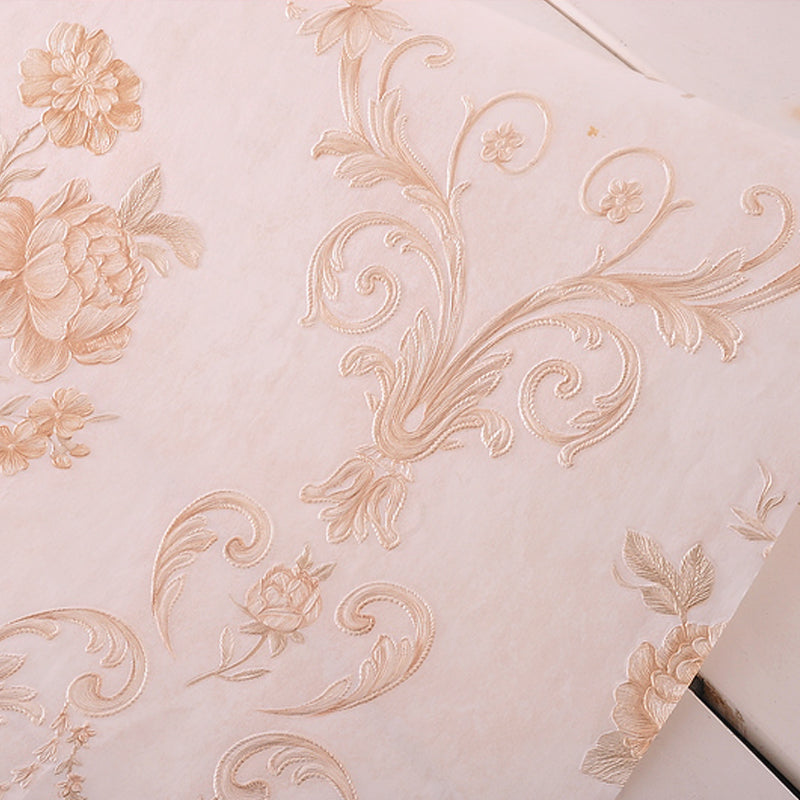 Enchanting Blossoming Peony Wallpaper for Bedroom, Pastel Color, 33' L x 20.5" W Clearhalo 'Country wall decor' 'Rustic' 'Wallpaper' Wall Decor' 1397116