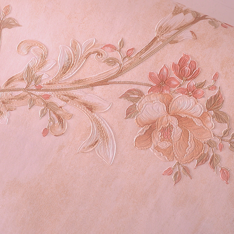 Pastel Color Rustic Wallpaper Roll 33' L x 20.5" W Peony and Branch Wall Decor for Home Clearhalo 'Country wall decor' 'Rustic' 'Wallpaper' Wall Decor' 1397251