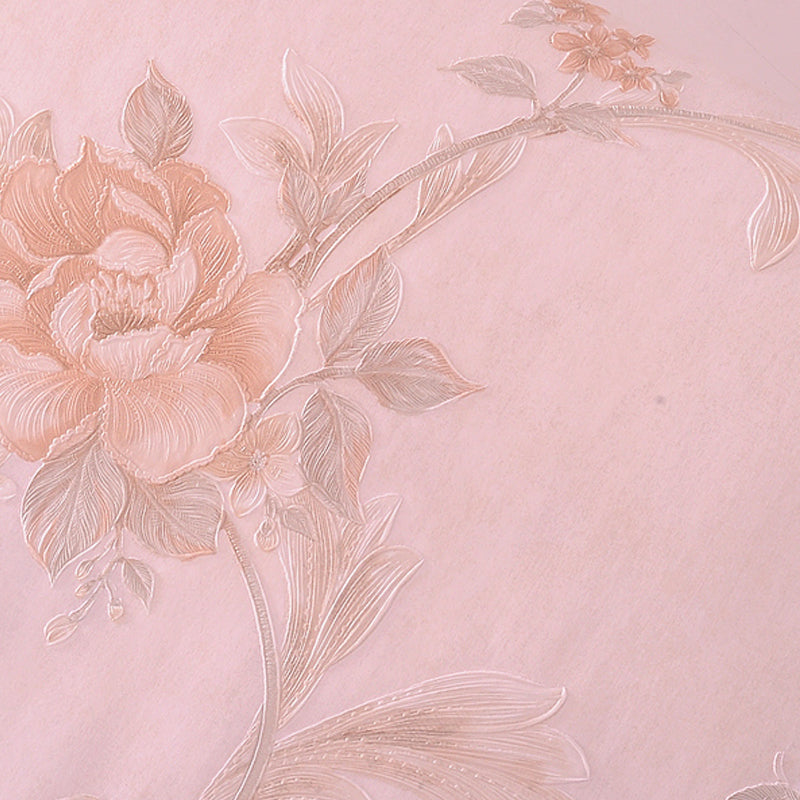 Pastel Color Rustic Wallpaper Roll 33' L x 20.5" W Peony and Branch Wall Decor for Home Clearhalo 'Country wall decor' 'Rustic' 'Wallpaper' Wall Decor' 1397255