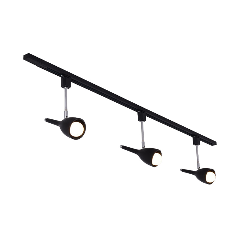 Industrial Stylish Bell Track Light 3 Lights Metallic Rotatable Semi Flush Mount Spotlight in Black/White for Kitchen Clearhalo 'Ceiling Lights' 'Close To Ceiling Lights' 'Close to ceiling' 'Semi-flushmount' Lighting' 139830