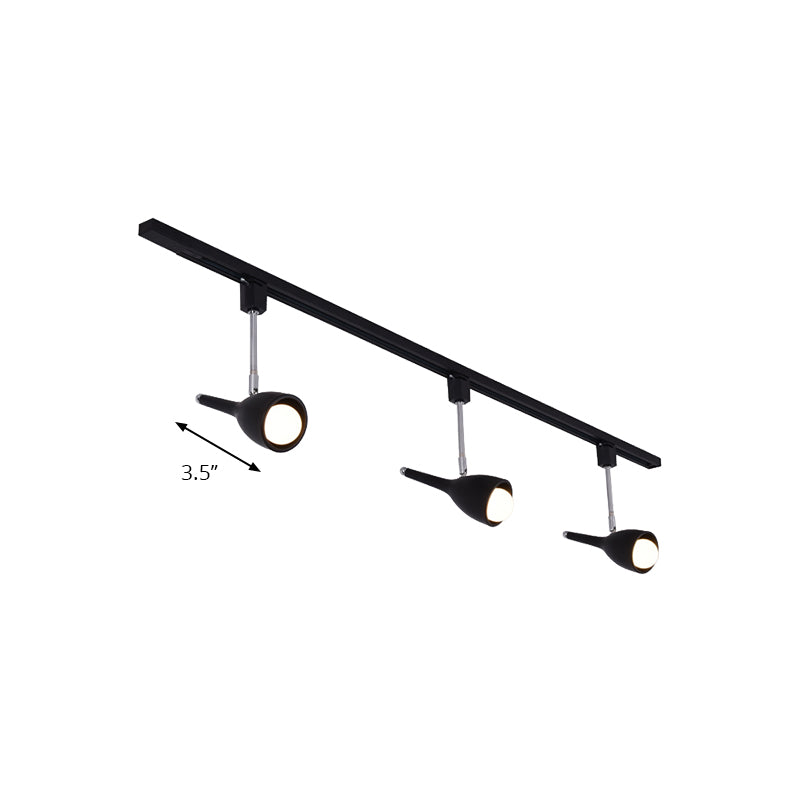 Industrial Stylish Bell Track Light 3 Lights Metallic Rotatable Semi Flush Mount Spotlight in Black/White for Kitchen Clearhalo 'Ceiling Lights' 'Close To Ceiling Lights' 'Close to ceiling' 'Semi-flushmount' Lighting' 139831