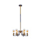 Clear Glass Bulb Shape Down Lighting Contemporary 6/8 Lights Black and Gold Hanging Chandelier with Curved Arm Clearhalo 'Ceiling Lights' 'Chandeliers' 'Glass shade' 'Glass' 'Modern Chandeliers' 'Modern' Lighting' 1398974