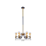 Clear Glass Bulb Shape Down Lighting Contemporary 6/8 Lights Black and Gold Hanging Chandelier with Curved Arm Clearhalo 'Ceiling Lights' 'Chandeliers' 'Glass shade' 'Glass' 'Modern Chandeliers' 'Modern' Lighting' 1398976