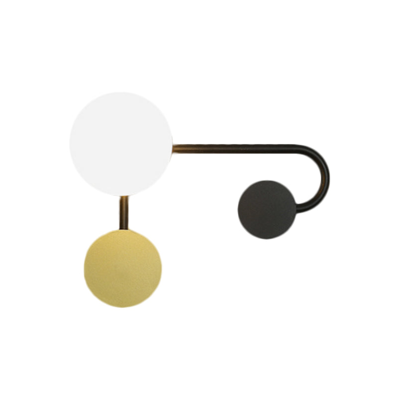 Round Wall Sconce Light Nordic Style PVC Single Bulb Black and Gold Wall Mounted Lamp Clearhalo 'Cast Iron' 'Glass' 'Industrial' 'Modern wall lights' 'Modern' 'Tiffany' 'Traditional wall lights' 'Wall Lamps & Sconces' 'Wall Lights' Lighting' 1399299