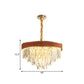 Brown Finish Round Chandelier Lamp Modern Crystal Prisms 8 Heads Living Room Suspension Pendant Light Clearhalo 'Ceiling Lights' 'Chandeliers' 'Modern Chandeliers' 'Modern' Lighting' 1399436