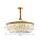Clear Crystal Draping LED Hanging Chandelier Modern Gold Finish 2-Layer Round Great Room Suspension Lamp, 18"/23.5" Width Clearhalo 'Ceiling Lights' 'Chandeliers' 'Clear' 'Industrial' 'Modern Chandeliers' 'Modern' 'Tiffany' 'Traditional Chandeliers' Lighting' 1399449
