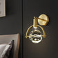 LED Sphere Wall Mount Lamp Modern Gold Translucent Beveled Crystal Wall Sconce Lighting Clearhalo 'Modern wall lights' 'Modern' 'Wall Lamps & Sconces' 'Wall Lights' Lighting' 1399516