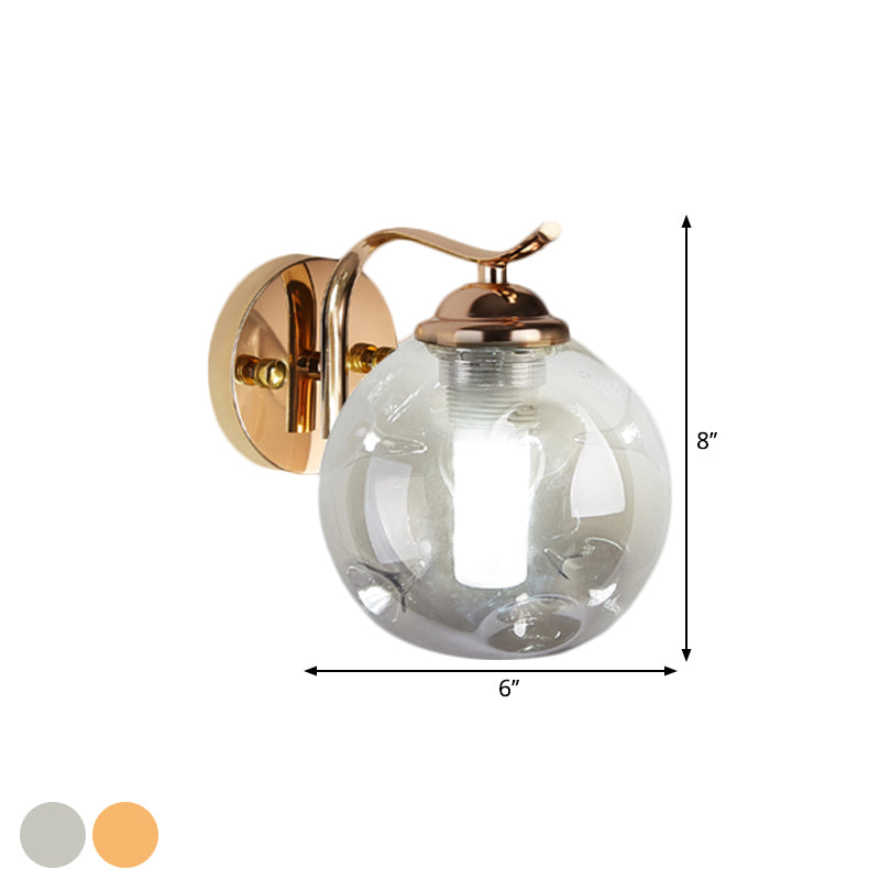 Modernist Bubbly Wall Sconce Amber/Smoke Gray Glass 1/2-Bulb Drawing Room Wall Mounted Light in Black/Gold Clearhalo 'Cast Iron' 'Glass' 'Industrial' 'Modern wall lights' 'Modern' 'Tiffany' 'Traditional wall lights' 'Wall Lamps & Sconces' 'Wall Lights' Lighting' 1399626