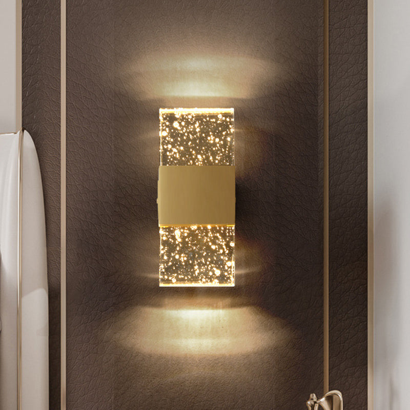 Clear Cuboid Flush Mount Contemporary Bubble Acrylic LED Sleeping Room Wall Light Fixture Clearhalo 'Modern wall lights' 'Modern' 'Wall Lamps & Sconces' 'Wall Lights' Lighting' 1399693