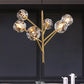 Branches Parlour Chandelier Modern Crystal Ball Shade 3/6 Heads Gold Suspension Lighting 6 Gold Clearhalo 'Ceiling Lights' 'Chandeliers' 'Modern Chandeliers' 'Modern' Lighting' 1399860