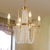 4 Bulbs Candelabra Hanging Pendant Traditional Gold Crystal Stands Chandelier Light Fixture Gold Clearhalo 'Ceiling Lights' 'Chandeliers' Lighting' options 1399865_e24b2947-6c12-4caf-b06c-f373450efc20