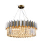 Contemporary Round Ceiling Pendant 8 Heads Clear Crystal Prisms Chandelier Light Fixture in Gold Clearhalo 'Ceiling Lights' 'Chandeliers' 'Clear' 'Industrial' 'Modern Chandeliers' 'Modern' 'Tiffany' 'Traditional Chandeliers' Lighting' 1399887