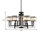 6/8 Heads Crooked Metal Frame Hanging Light Modern Black Clear Crystal Cubic Shade Chandelier Lighting Clearhalo 'Ceiling Lights' 'Chandeliers' 'Modern Chandeliers' 'Modern' Lighting' 1399950