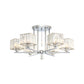 6/8 Bulbs Semi Flush Chandelier with Radial Design Modern Clear Crystal Cubic Shade Ceiling Lighting Clearhalo 'Ceiling Lights' 'Close To Ceiling Lights' 'Close to ceiling' 'Semi-flushmount' Lighting' 1400080