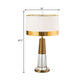 1 Head Table Lamp Contemporary Drum Fabric Shade Nightstand Light in White with Clear Crystal Base Clearhalo 'Lamps' 'Table Lamps' Lighting' 1400254
