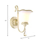 Single-Bulb Wall Sconce Lighting Antiqued Morning Glory Opaline Glass Wall Light in White Clearhalo 'Wall Lamps & Sconces' 'Wall Lights' Lighting' 1400319