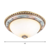 2/3-Light Flush Mount Lighting Minimalist Dome White Glass Ceiling Fixture in Gold, 14"/16"/19.5" W Clearhalo 'Ceiling Lights' 'Close To Ceiling Lights' 'Close to ceiling' 'Flush mount' Lighting' 1400398