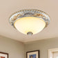 Dome Bedroom Ceiling Light Fixture Traditional Frosted White Glass 14"/16"/19.5" W 2/3-Head Gold/Silver Flush Mount Clearhalo 'Ceiling Lights' 'Close To Ceiling Lights' 'Close to ceiling' 'Flush mount' Lighting' 1400401