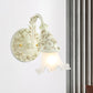 Ruffled Bath Vanity Wall Sconce Antique Frosted Glass 1/2/3-Bulb White Wall Mount Light Fixture Clearhalo 'Vanity Lights' 'Wall Lights' Lighting' 1400472