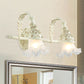 Ruffled Bath Vanity Wall Sconce Antique Frosted Glass 1/2/3-Bulb White Wall Mount Light Fixture Clearhalo 'Vanity Lights' 'Wall Lights' Lighting' 1400477