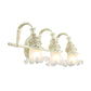 Ruffled Bath Vanity Wall Sconce Antique Frosted Glass 1/2/3-Bulb White Wall Mount Light Fixture Clearhalo 'Vanity Lights' 'Wall Lights' Lighting' 1400482