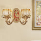 Clear Ribbed Glass Lotus Wall Light Kit Antique 1/2-Light Living Room Sconce in Gold 2.0 Gold Clearhalo 'Wall Lamps & Sconces' 'Wall Lights' Lighting' 1400499