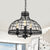 Metallic Dome Cage Shade Ceiling Lamp Industrial Retro 3 Heads Farmhouse Candle Ceiling Fixture in Black Black Clearhalo 'Cast Iron' 'Ceiling Lights' 'Chandeliers' 'Industrial Chandeliers' 'Industrial' 'Metal' 'Middle Century Chandeliers' 'Rustic Chandeliers' 'Tiffany' Lighting' 1400644