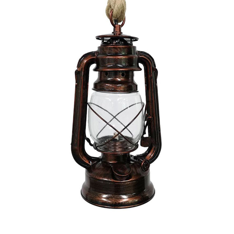 Black/Bronze/Antique Brass 1 Light Pendant Ceiling Light Industrial Clear Glass Kerosene Hanging Lamp for Coffee Shop Clearhalo 'Art Deco Pendants' 'Black' 'Cast Iron' 'Ceiling Lights' 'Ceramic' 'Crystal' 'Industrial Pendants' 'Industrial' 'Metal' 'Middle Century Pendants' 'Pendant Lights' 'Pendants' 'Rustic Pendants' 'Tiffany' Lighting' 140111