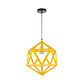 Geometric Metal Pendant Light Industrial Single Light Dining Room Hanging Lamp in Blue/White/Yellow Clearhalo 'Ceiling Lights' 'Modern Pendants' 'Modern' 'Pendant Lights' 'Pendants' Lighting' 1401155