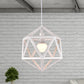 Geometric Metal Pendant Light Industrial Single Light Dining Room Hanging Lamp in Blue/White/Yellow White Clearhalo 'Ceiling Lights' 'Modern Pendants' 'Modern' 'Pendant Lights' 'Pendants' Lighting' 1401161
