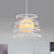 Swirl Conic Dining Room Ceiling Pendant Light Industrial Metal 1 Head White/Black Hanging Lamp with Wire Frame White Clearhalo 'Ceiling Lights' 'Modern Pendants' 'Modern' 'Pendant Lights' 'Pendants' Lighting' 1401189