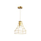 Gold Wire Cage Pendant Light 1 Head Retro Industrial Iron Hanging Lamp with Shade for Coffee Shop Clearhalo 'Ceiling Lights' 'Modern Pendants' 'Modern' 'Pendant Lights' 'Pendants' Lighting' 1401214