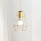 Gold Wire Cage Pendant Light 1 Head Retro Industrial Iron Hanging Lamp with Shade for Coffee Shop Clearhalo 'Ceiling Lights' 'Modern Pendants' 'Modern' 'Pendant Lights' 'Pendants' Lighting' 1401229