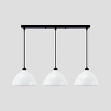 Metal Dome Shade Pendant Light Retro Stylish 3 Lights Kitchen Hanging Light Fixture in Black/White Clearhalo 'Art Deco Pendants' 'Black' 'Cast Iron' 'Ceiling Lights' 'Ceramic' 'Crystal' 'Industrial Pendants' 'Industrial' 'Metal' 'Middle Century Pendants' 'Pendant Lights' 'Pendants' 'Rustic Pendants' 'Tiffany' Lighting' 1401260