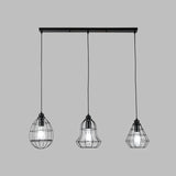 3 Bulbs Cage Pendant Lighting with Different Shade Vintage Black Metal Hanging Lamp for Coffee Shop Clearhalo 'Art Deco Pendants' 'Black' 'Cast Iron' 'Ceiling Lights' 'Ceramic' 'Crystal' 'Industrial Pendants' 'Industrial' 'Metal' 'Middle Century Pendants' 'Pendant Lights' 'Pendants' 'Rustic Pendants' 'Tiffany' Lighting' 1401304