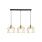 3 Lights Ceiling Light with Hexagon Cage Shade Iron Industrial Style Restaurant Hanging Light in Gold Clearhalo 'Ceiling Lights' 'Modern Pendants' 'Modern' 'Pendant Lights' 'Pendants' Lighting' 1401319