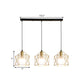 3 Lights Ceiling Light with Hexagon Cage Shade Iron Industrial Style Restaurant Hanging Light in Gold Clearhalo 'Ceiling Lights' 'Modern Pendants' 'Modern' 'Pendant Lights' 'Pendants' Lighting' 1401320