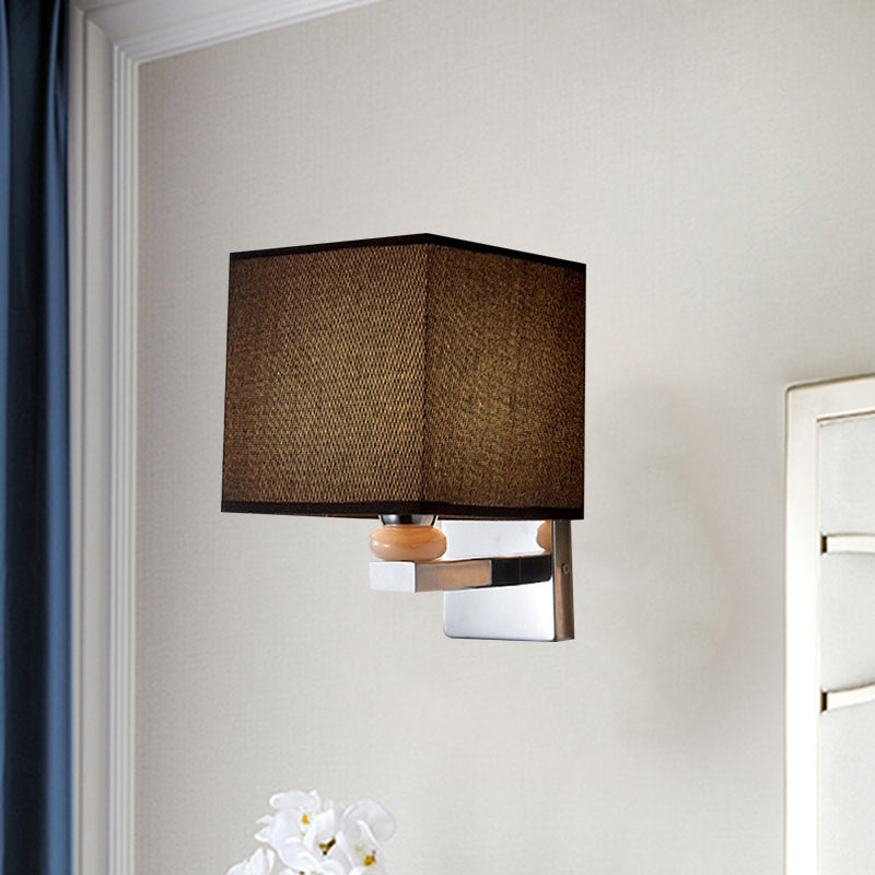 Fabric Cube Wall Sconce Lighting Contemporary LED Sconce Light in White/Black/Beige Clearhalo 'Modern wall lights' 'Modern' 'Wall Lamps & Sconces' 'Wall Lights' Lighting' 1401481