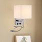 White/Black/Beige Cube Wall Sconce Lighting Modernism Fabric 1 Light Wall Mount Light White Clearhalo 'Modern wall lights' 'Modern' 'Wall Lamps & Sconces' 'Wall Lights' Lighting' 1401521