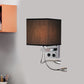 White/Black/Beige Cube Wall Sconce Lighting Modernism Fabric 1 Light Wall Mount Light Black Clearhalo 'Modern wall lights' 'Modern' 'Wall Lamps & Sconces' 'Wall Lights' Lighting' 1401525