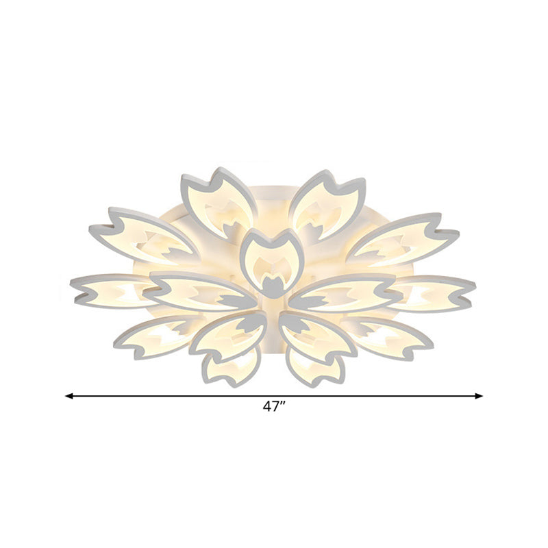 Acrylic Buds LED Flush Mount Light Contemporary 3/5/9-Head Living Room Ceiling Flushmount Lamp in Warm/White/Natural Light Clearhalo 'Ceiling Lights' 'Close To Ceiling Lights' 'Close to ceiling' 'Semi-flushmount' Lighting' 1401623