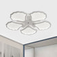 3/5/9 Lights Living Room LED Flush Ceiling Light with Ginkgo Leaf Acrylic Shade White Lighting Fixture in Warm/White/Natural Light Clearhalo 'Ceiling Lights' 'Close To Ceiling Lights' 'Close to ceiling' 'Semi-flushmount' Lighting' 1401650