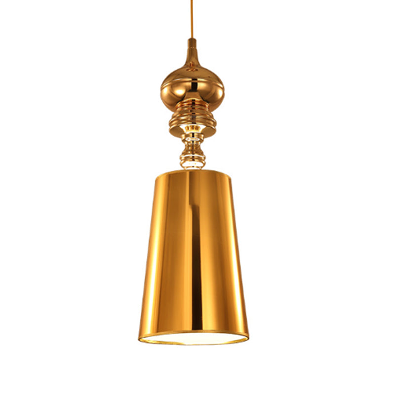 Metal Cone Pendulum Light Simplicity 1 Head Hanging Pendant Light in Silver/Gold, 6"/8"/10" Wide Clearhalo 'Ceiling Lights' 'Pendant Lights' 'Pendants' Lighting' 1401692