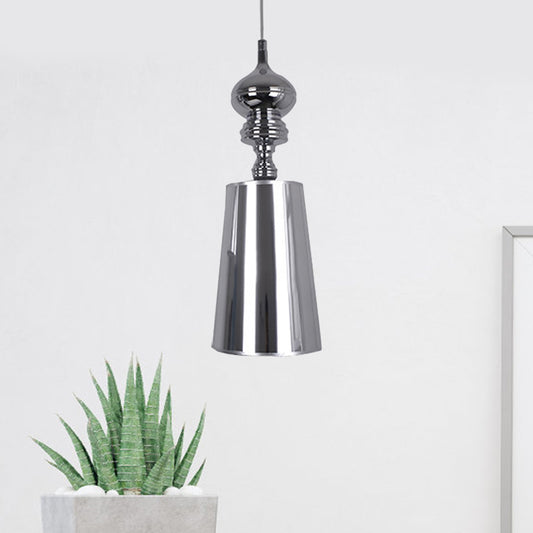Metal Cone Pendulum Light Simplicity 1 Head Hanging Pendant Light in Silver/Gold, 6"/8"/10" Wide Clearhalo 'Ceiling Lights' 'Pendant Lights' 'Pendants' Lighting' 1401698